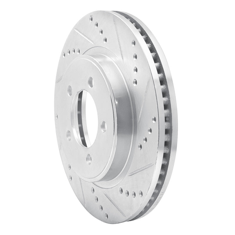 R1 06-10 Ford Explorer Sport Trac Front Right Drilled & Slotted Silver Brake Rotor