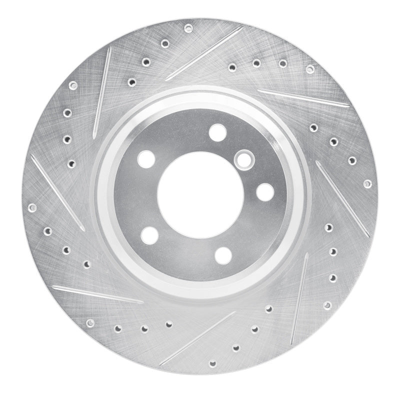 R1 07-15 BMW 335XI Front Left Drilled & Slotted Silver Brake Rotor