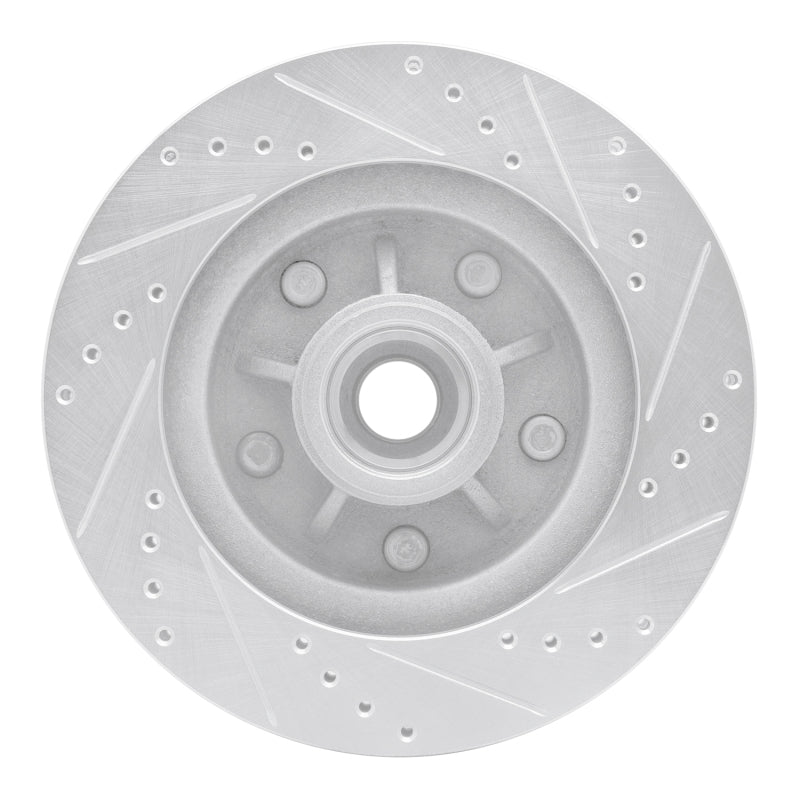 DFC 97-99 Ford F-150 RWD Front Left Drilled & Slotted Silver Brake Rotor