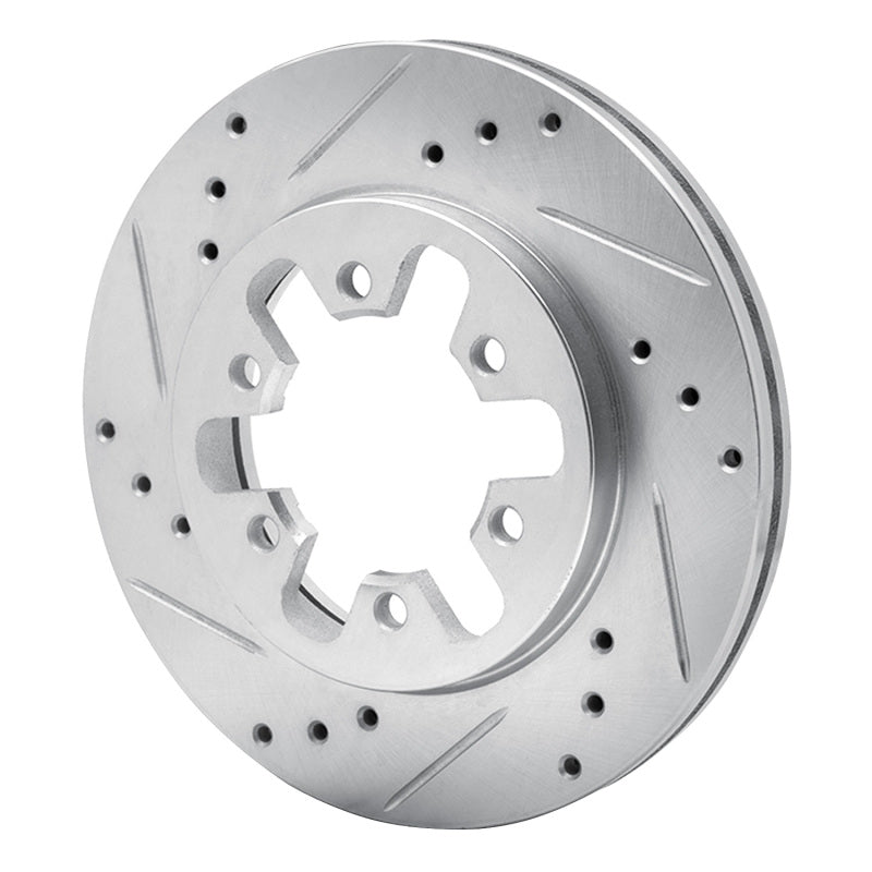DFC 85-97 Nissan Pickup Hardbody Front Left Drilled & Slotted Silver Brake Rotor