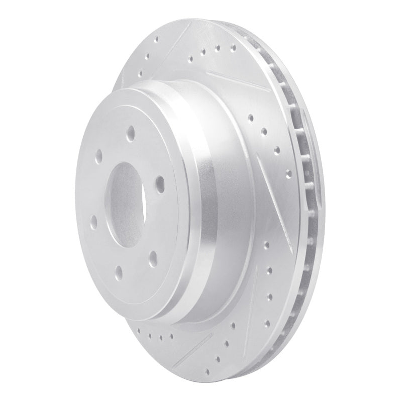 DFC 16-24 Nissan Titan XD Rear Left Drilled & Slotted Silver Brake Rotor