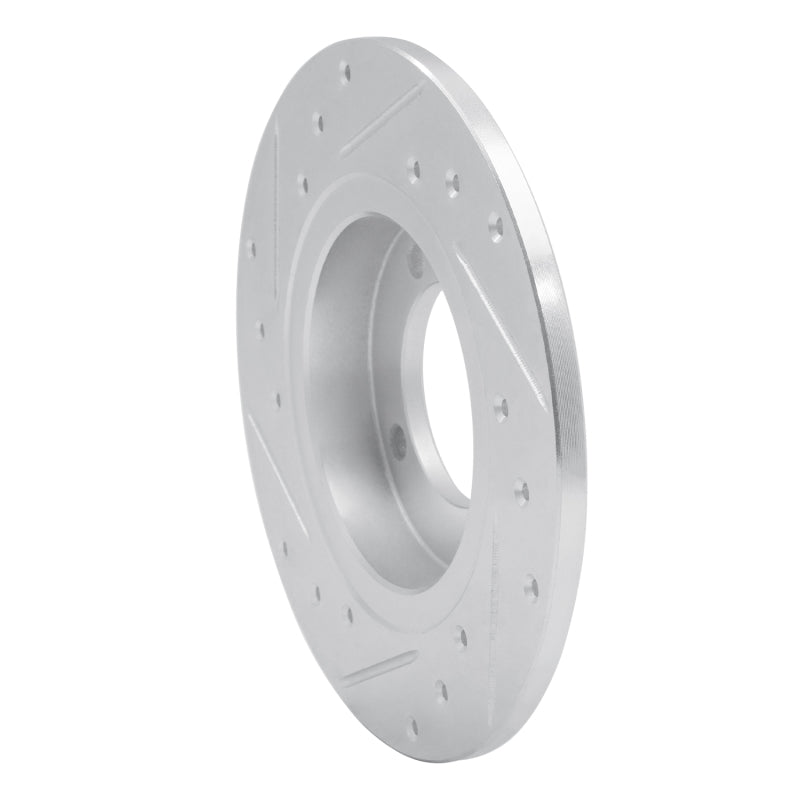 R1 74-75 Nissan 610 Front Right Drilled & Slotted Silver Brake Rotor