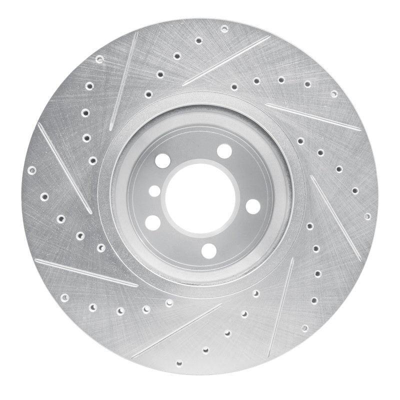 DFC 07-08 BMW Alpina B7 Front Right Drilled & Slotted Silver Brake Rotor