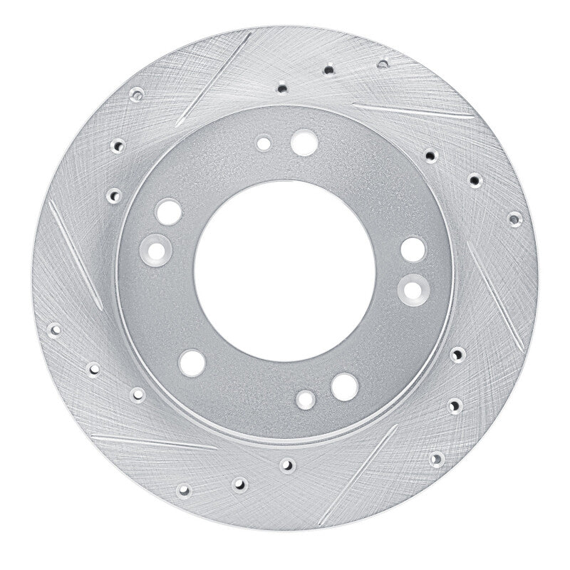 R1 95-02 Kia Sportage (USA/Canada) Front Left Drilled & Slotted Silver Brake Rotor