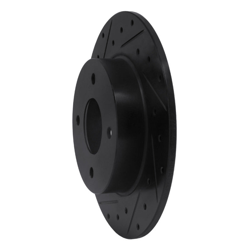 R1 04-06 Nissan Sentra Rear Left Drilled & Slotted Black Brake Rotor