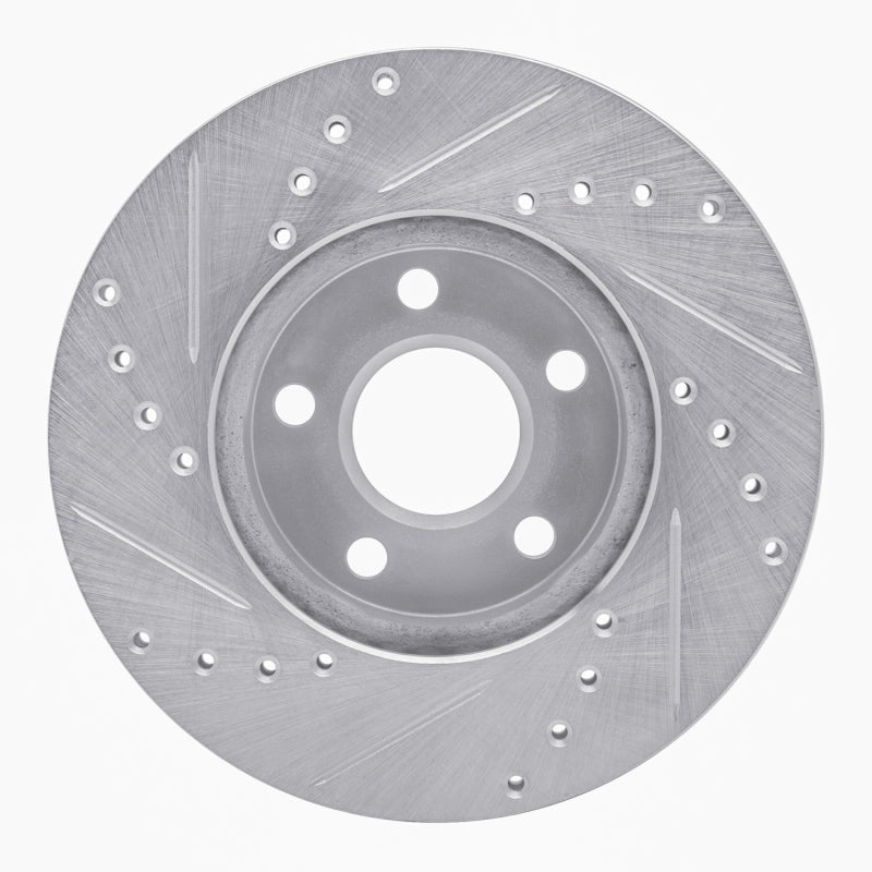 R1 90-05 Buick Skylark Front Right Drilled & Slotted Silver Brake Rotor