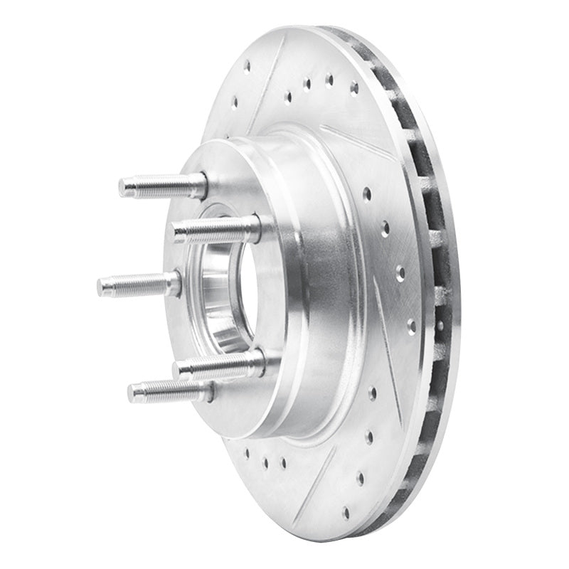 R1 93-94 Ford Explorer Front Left Drilled & Slotted Silver Brake Rotor