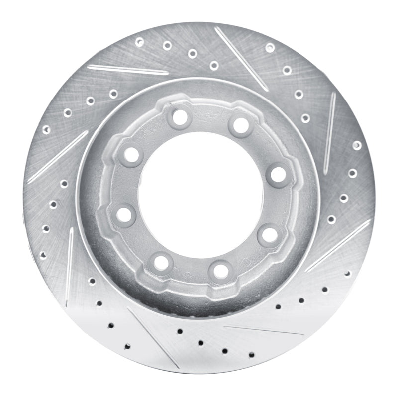 R1 77-00 Chevrolet V30 & V3500 Pickup Front Left Drilled & Slotted Silver Brake Rotor