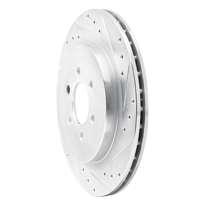R1 92-02 Dodge Viper Rear Right Drilled & Slotted Silver Brake Rotor