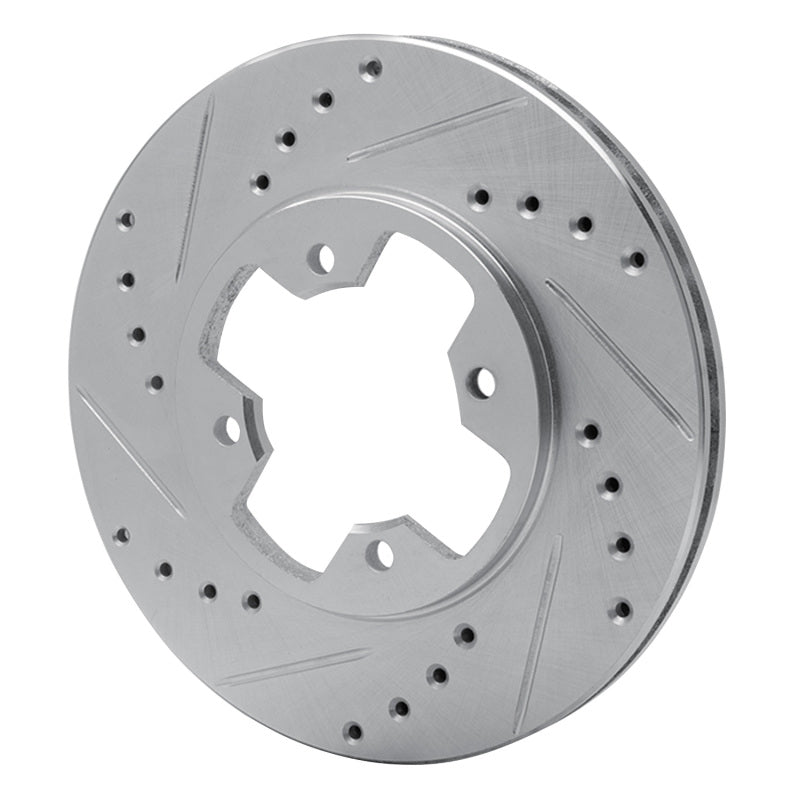 R1 79-83 Nissan 280ZX Front Left Drilled & Slotted Silver Brake Rotor