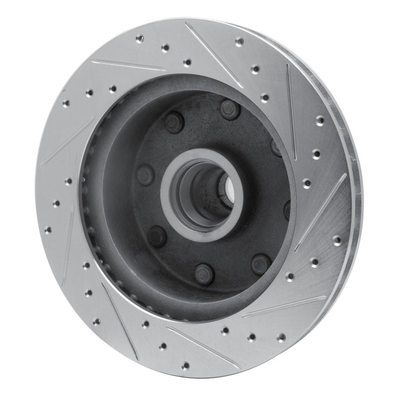 R1 78-97 Dodge B3500 / B2500 Front Left Drilled & Slotted Silver Brake Rotor