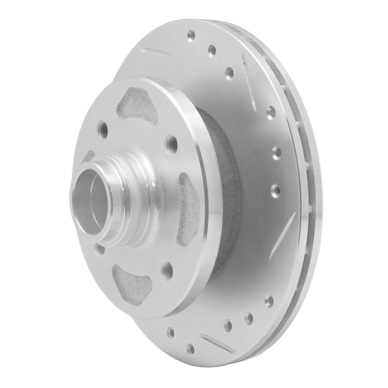 R1 1979-1983 Mazda RX-7 Front Right Drilled & Slotted Silver Brake Rotor