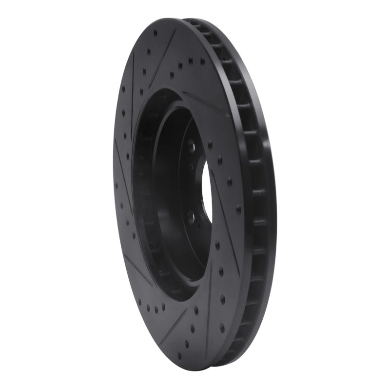 R1 05-12 Acura RL Front Right Drilled & Slotted Black Brake Rotor