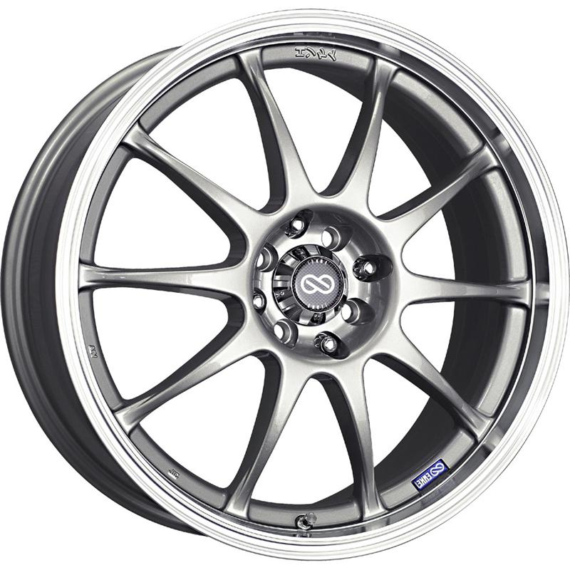 Enkei J10 15x6.5 4x100/114.3 38mm Offset 72.62mm Bore Dia Silver w/ Machined Lip Wheel