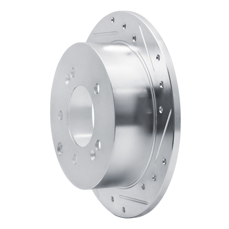 R1 10-13 Kia Forte5 Rear Right Drilled & Slotted Silver Brake Rotor