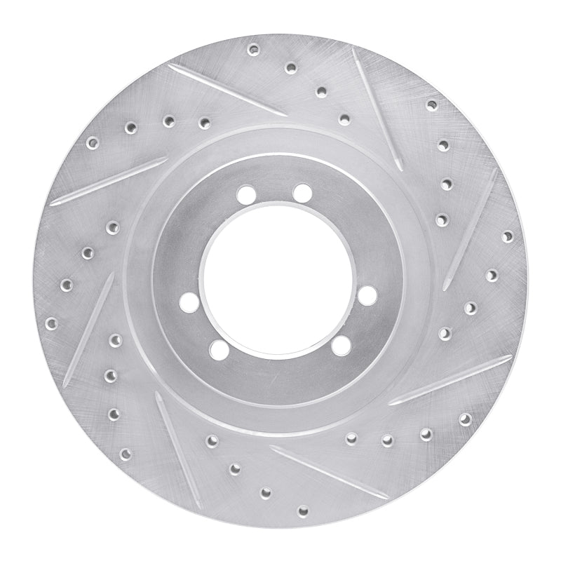 R1 96-06 Hummer H1 Front Right Rear Right Drilled & Slotted Silver Brake Rotor