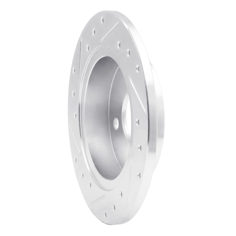 R1 91-98 Saturn SC1 Rear Right Drilled & Slotted Silver Brake Rotor