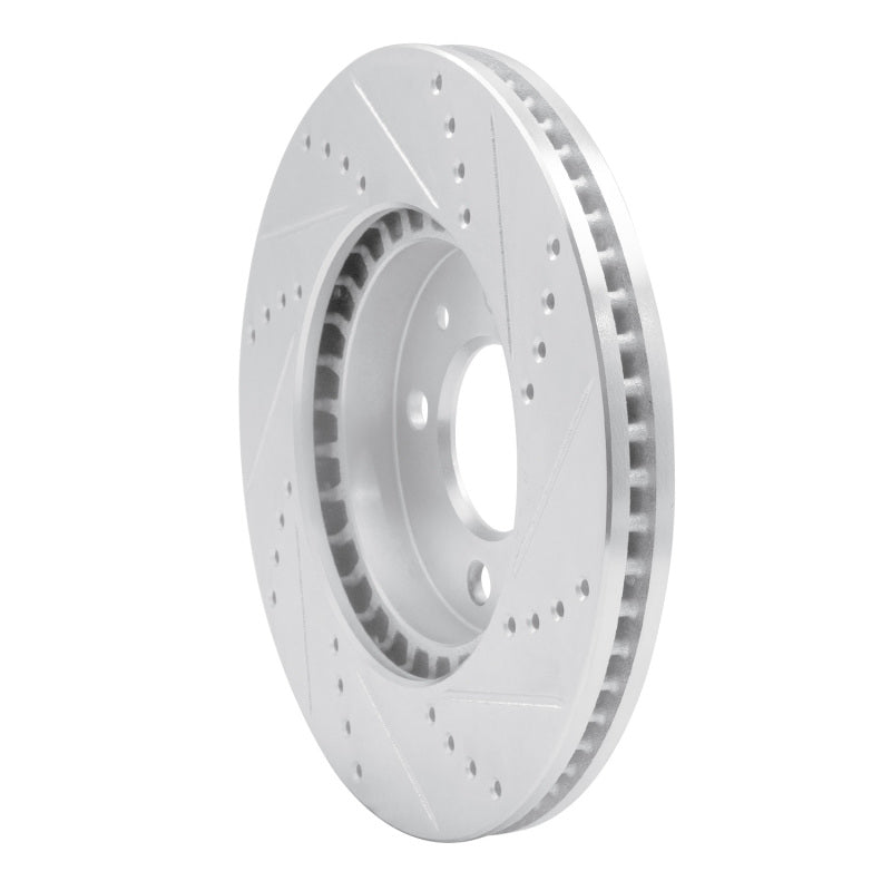R1 88-98 Saab 9000 Front Left Drilled & Slotted Silver Brake Rotor