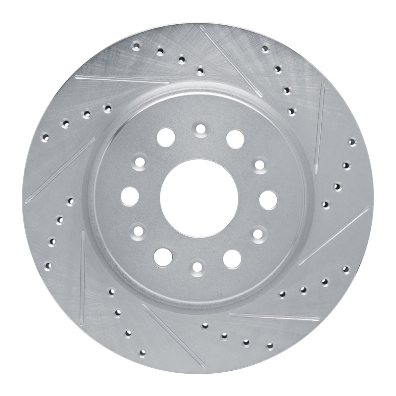 R1 17-25 Buick Enclave Rear Right Drilled & Slotted Silver Brake Rotor