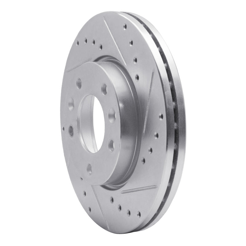 R1 02-02 Kia SEDONA Front Right Drilled & Slotted Silver Brake Rotor