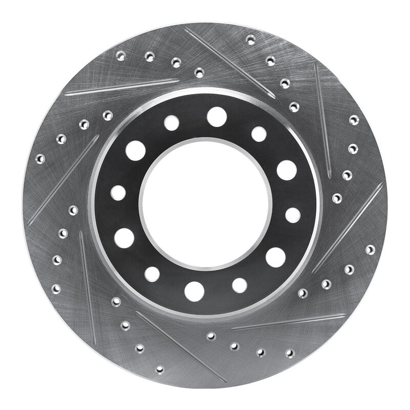 DFC 76-89 Toyota Land Cruiser Front Right Drilled & Slotted Silver Brake Rotor