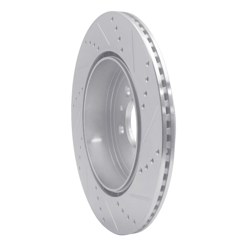 R1 07-15 Mazda CX-9 Rear Left Drilled & Slotted Silver Brake Rotor