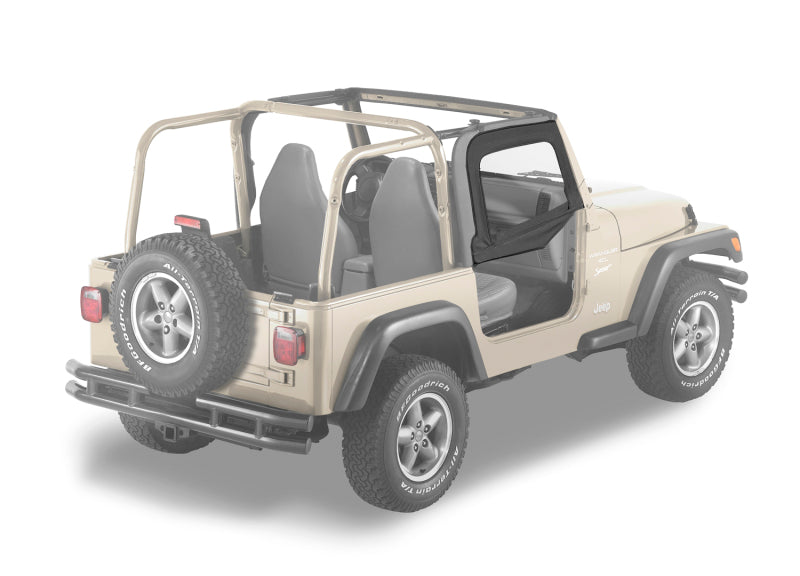 Bestop 97-06 Jeep Wrangler TJ Upper Fabric Doors (Black Denim)
