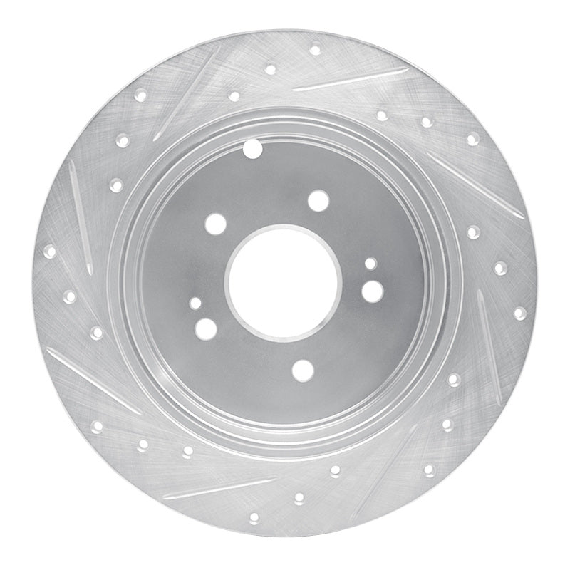 R1 04-11 Mitsubishi Grandis (Mexico) Rear Right Drilled & Slotted Silver Brake Rotor