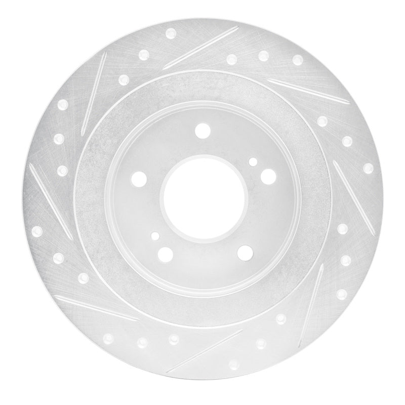 R1 84-88 Nissan 200SX Rear Right Drilled & Slotted Silver Brake Rotor