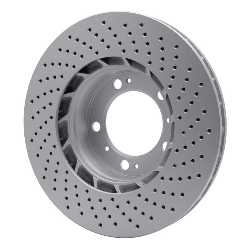 R1 98-12 Porsche Cayman Left Front Drilled GeoSPEC Coated Rotor