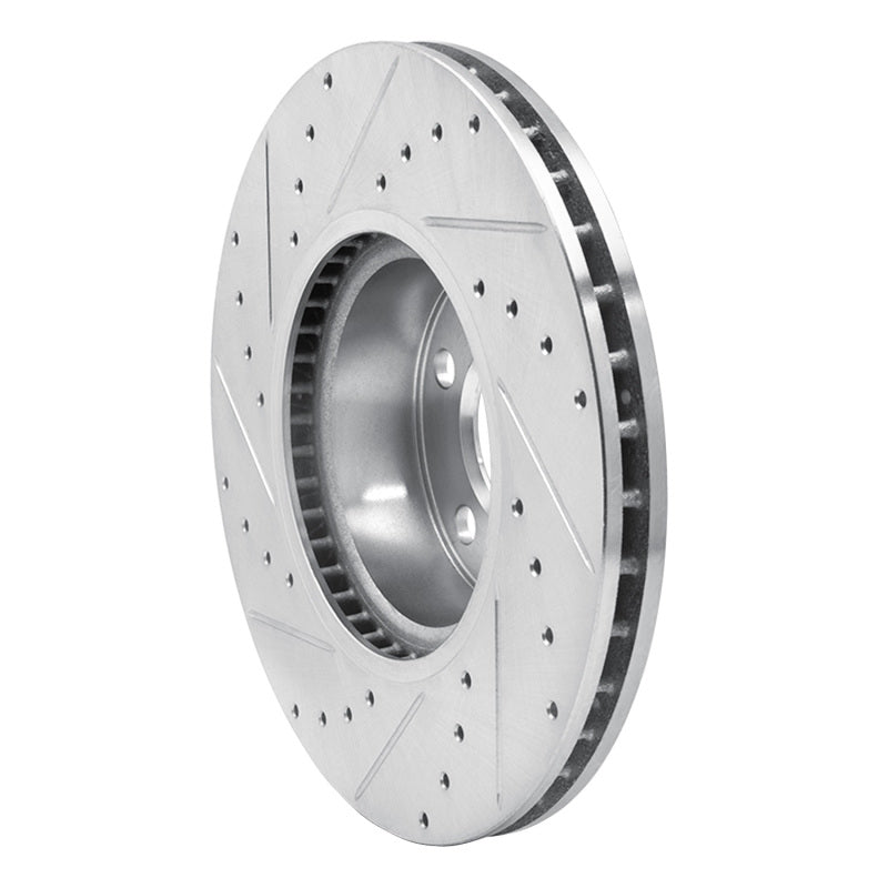 R1 11-18 BMW X4 Front Right Drilled & Slotted Silver Brake Rotor