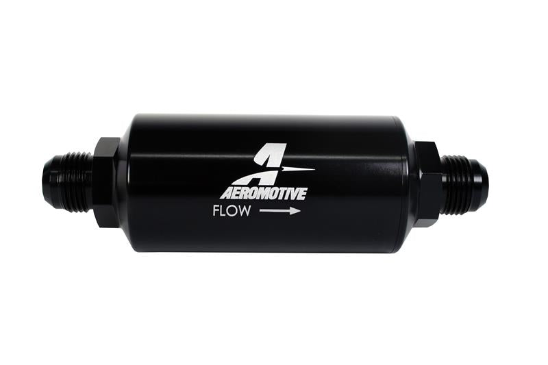Aeromotive In-Line Filter - AN -10 size Male - 10 Micron Microglass Element - Bright-Dip Black