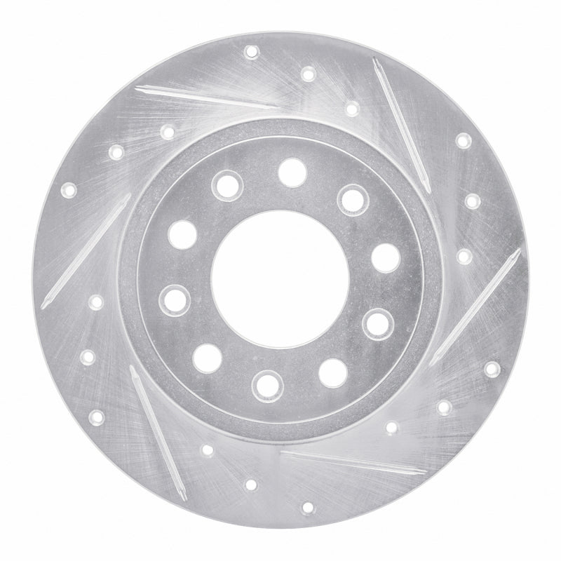 R1 13-16 Dodge DART Rear Right Drilled & Slotted Silver Brake Rotor