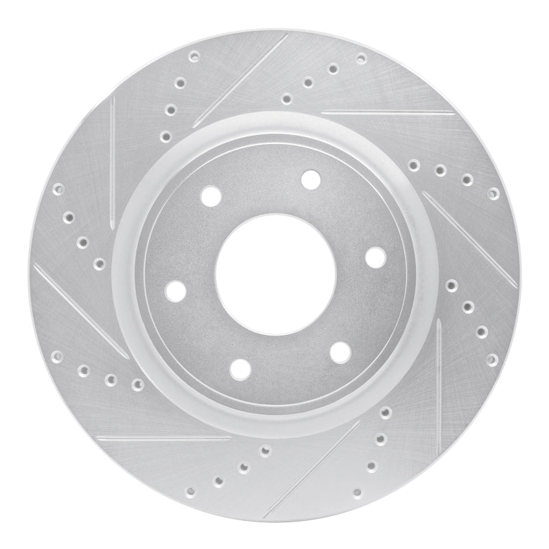 DFC 05-07 Infiniti QX56 Front Left Drilled & Slotted Silver Brake Rotor