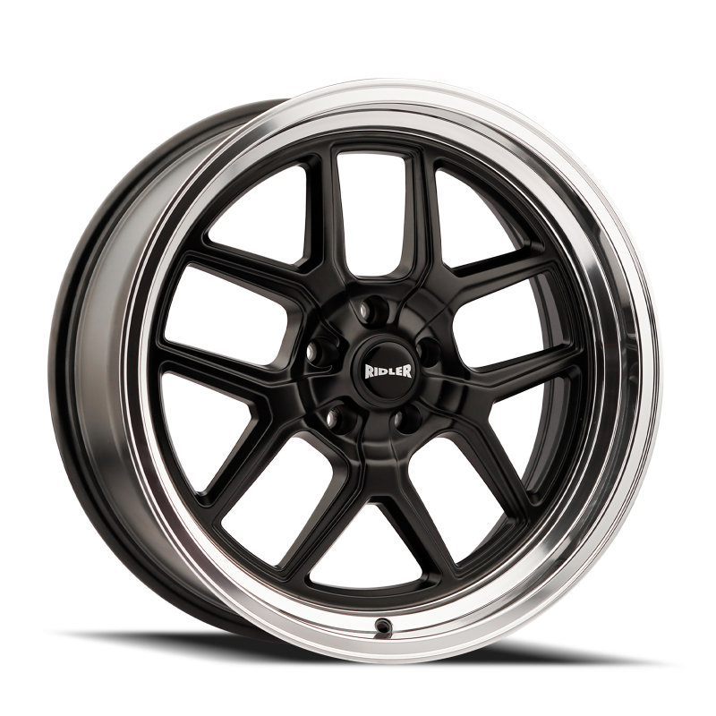 Ridler 610 17x7 / 5x114.3 BP / 0mm Offset / 83.82mm Hub Matte Black Polished Wheel
