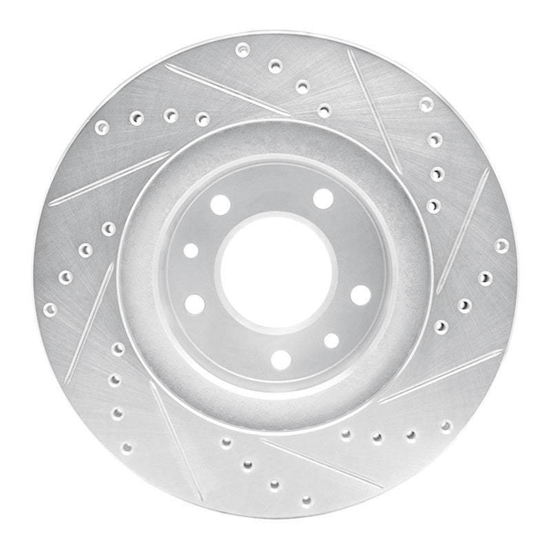 R1 93-95 Mazda RX-7 Front Left Drilled & Slotted Silver Brake Rotor
