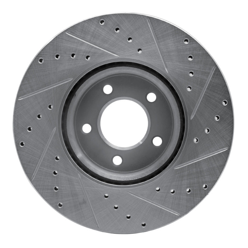 DFC 07-13 Mazda 3 Front Left Drilled & Slotted Silver Brake Rotor
