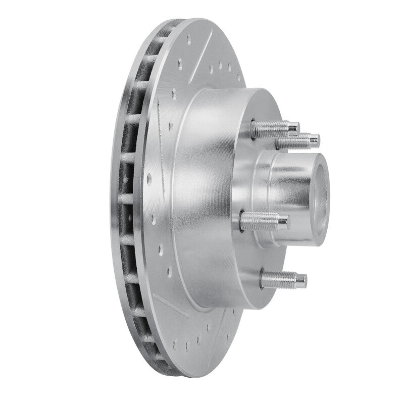 R1 86-92 Ford Explorer Front Left Drilled & Slotted Silver Brake Rotor
