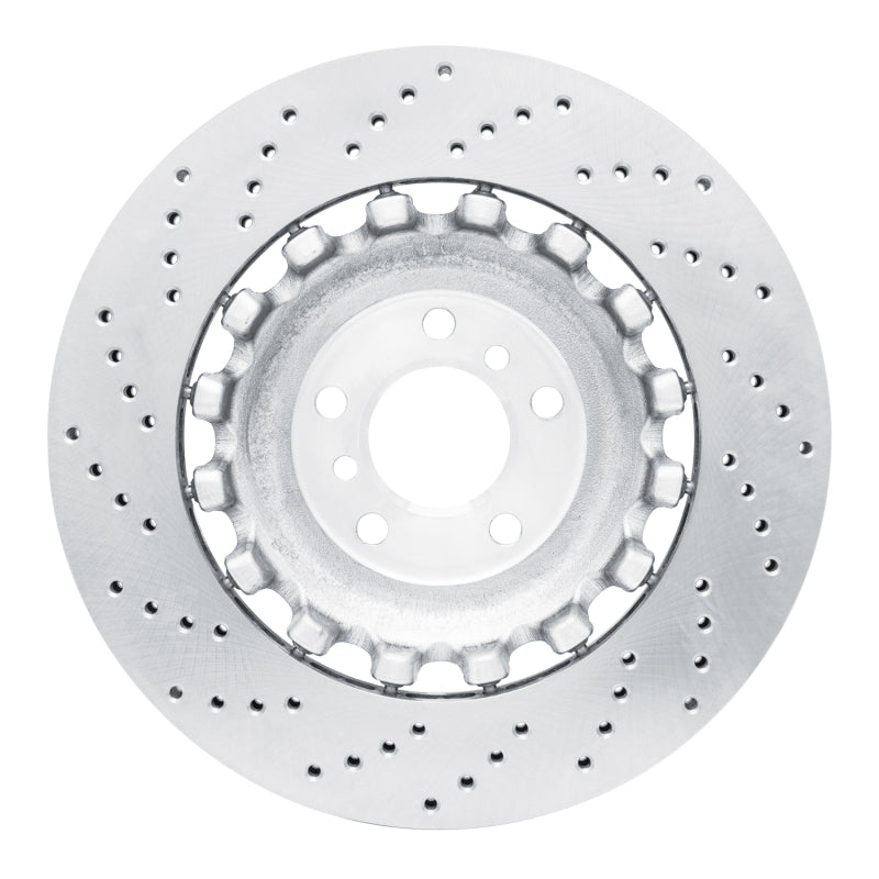 R1 12-19 BMW M6 Right Rear Drilled Carbon Alloy GeoMET Rotor