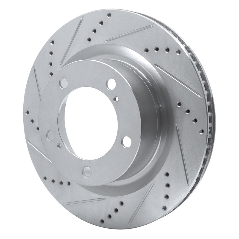 DFC 07-22 Lexus LX570 Front Left Drilled & Slotted Silver Brake Rotor