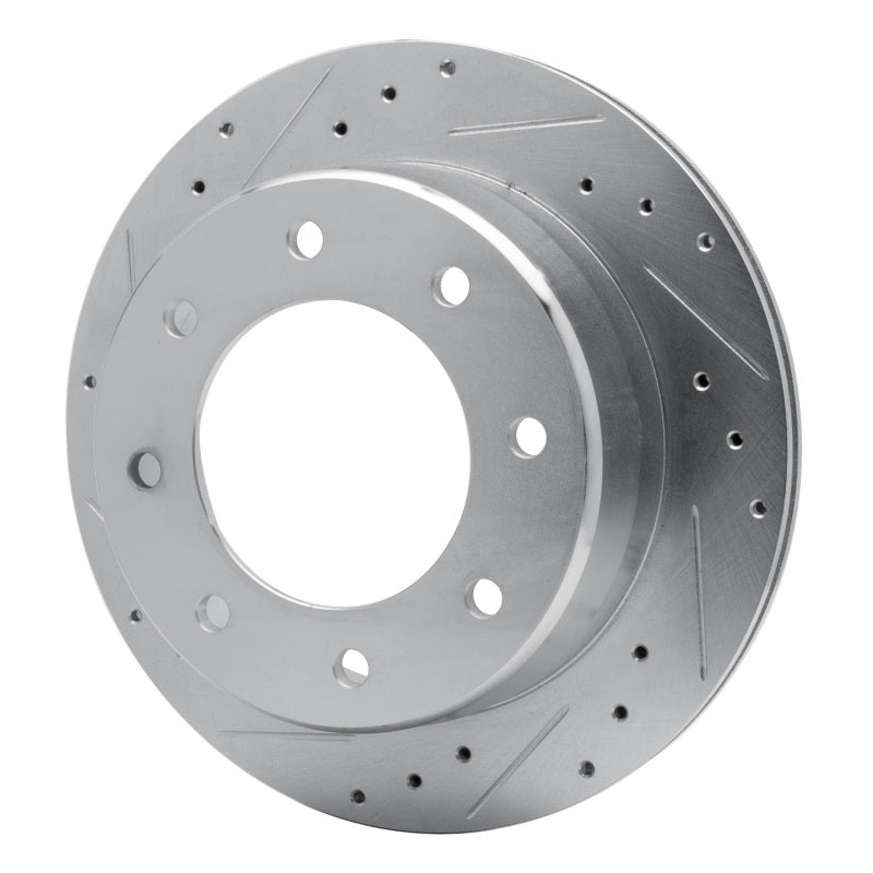 R1 00-11 Cadillac DTS Rear Left Drilled & Slotted Silver Brake Rotor
