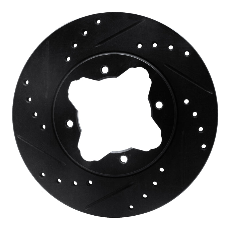R1 90-97 Acura CL Front Left Drilled & Slotted Black Brake Rotor