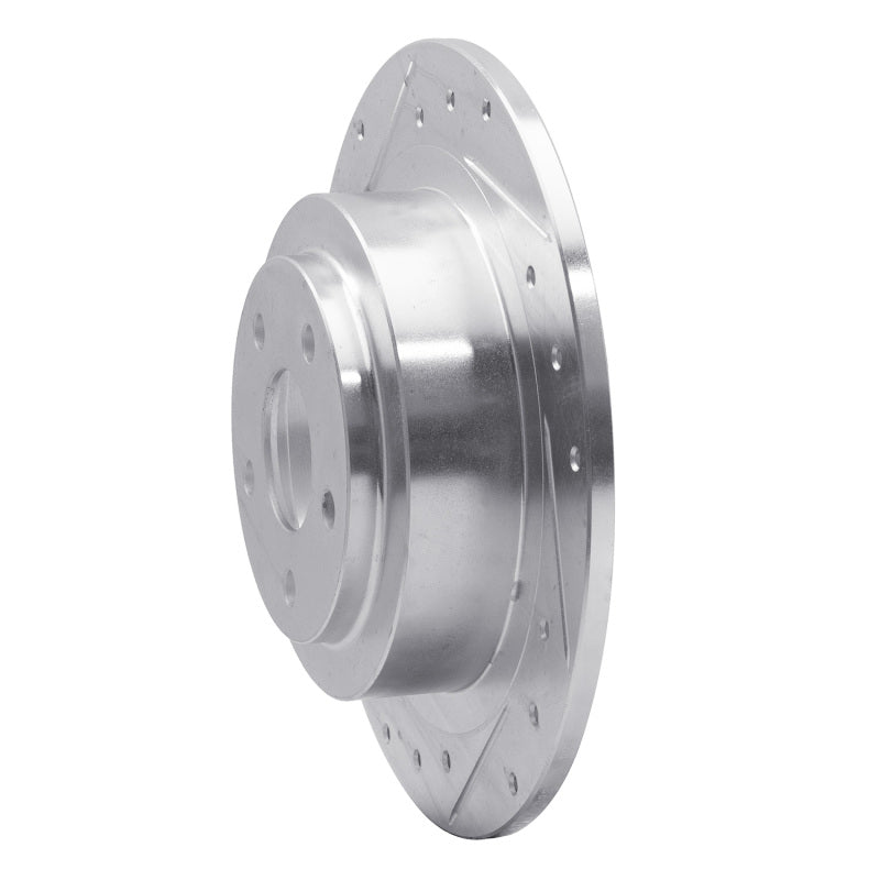 R1 00-06 Subaru Outback Rear Left Drilled & Slotted Silver Brake Rotor