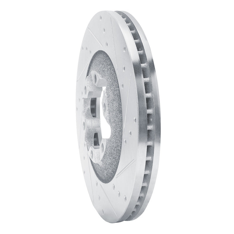 R1 09-12 Chevrolet Colorado Front Right Drilled & Slotted Silver Brake Rotor