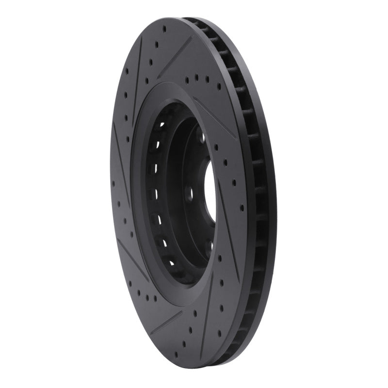 R1 08-21 Lexus RX350 Front Right Drilled & Slotted Black Brake Rotor