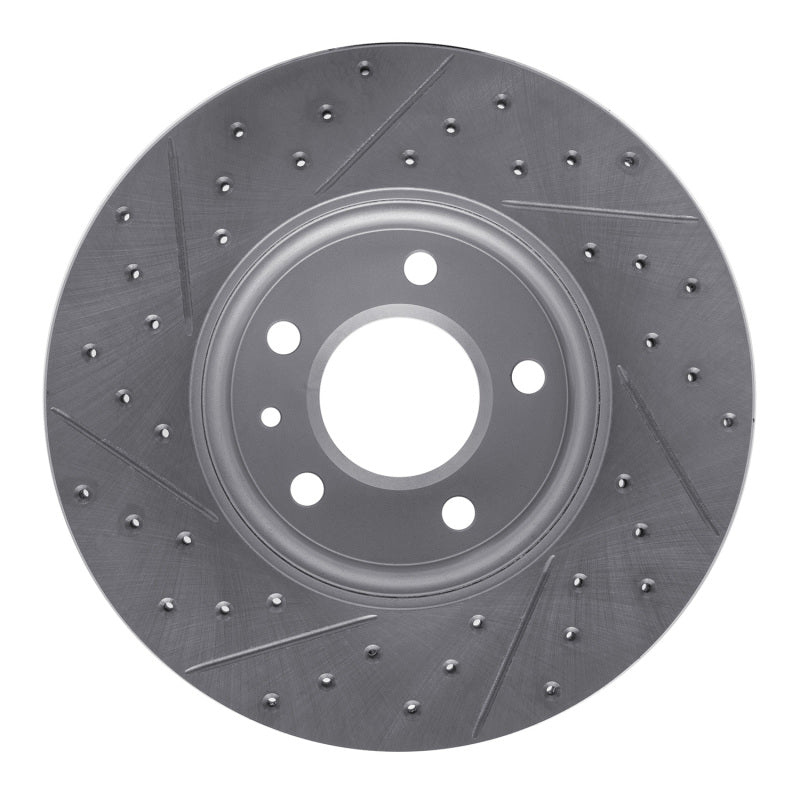 R1 13-25 Cadillac Ct4 Front Right Drilled & Slotted Geo-Carbon Rotor