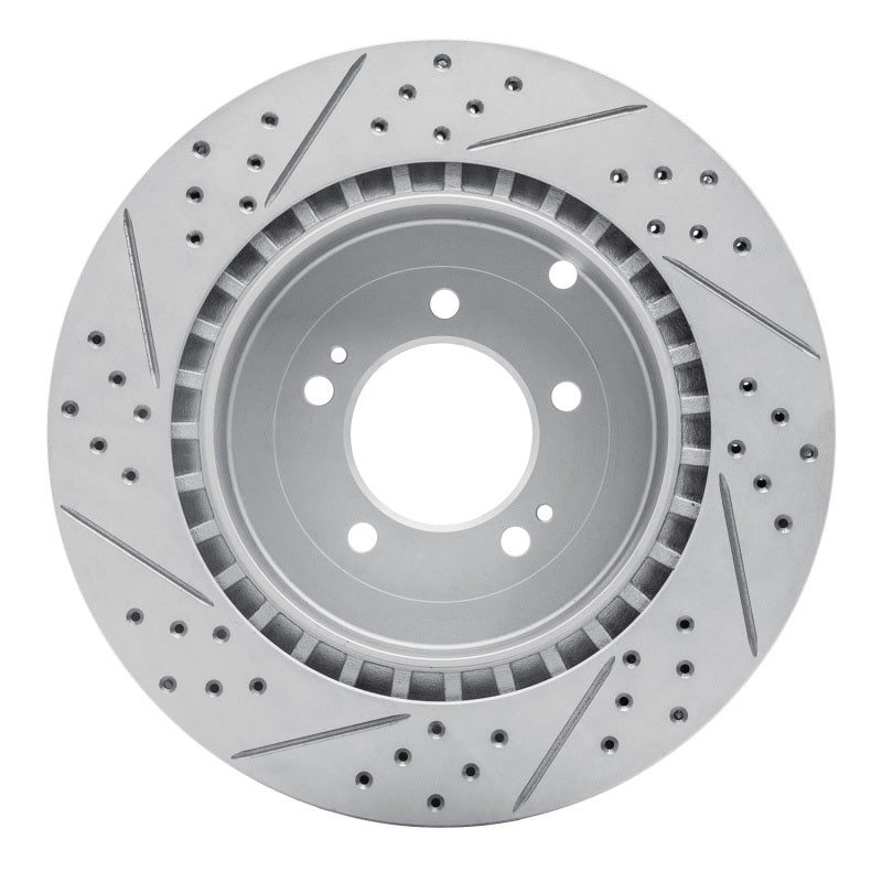 R1 08-15 Mitsubishi Lancer Rear Right Drilled & Slotted Geo-Carbon Rotor