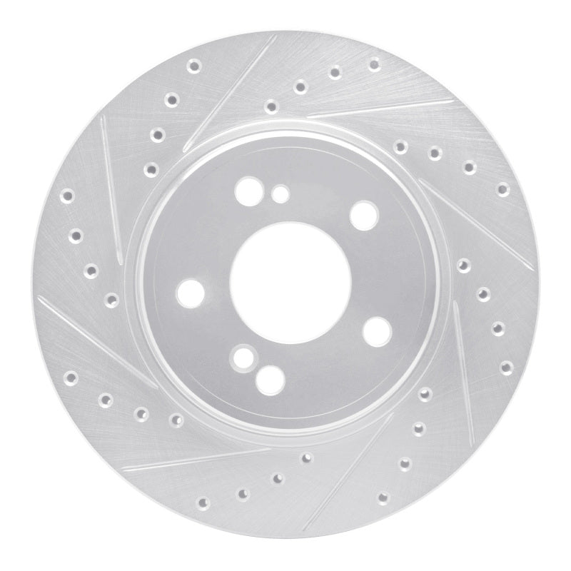 R1 93-02 Mercedes-Benz SL500 Rear Left Drilled & Slotted Silver Brake Rotor