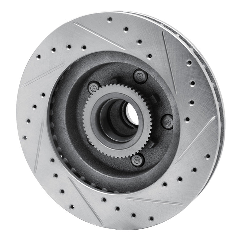 DFC 93-95 Chevrolet G20 Front Left Drilled & Slotted Silver Brake Rotor