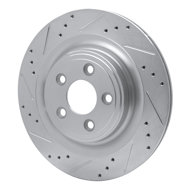 DFC 06-15 Jaguar XJR Rear Left Drilled & Slotted Silver Brake Rotor